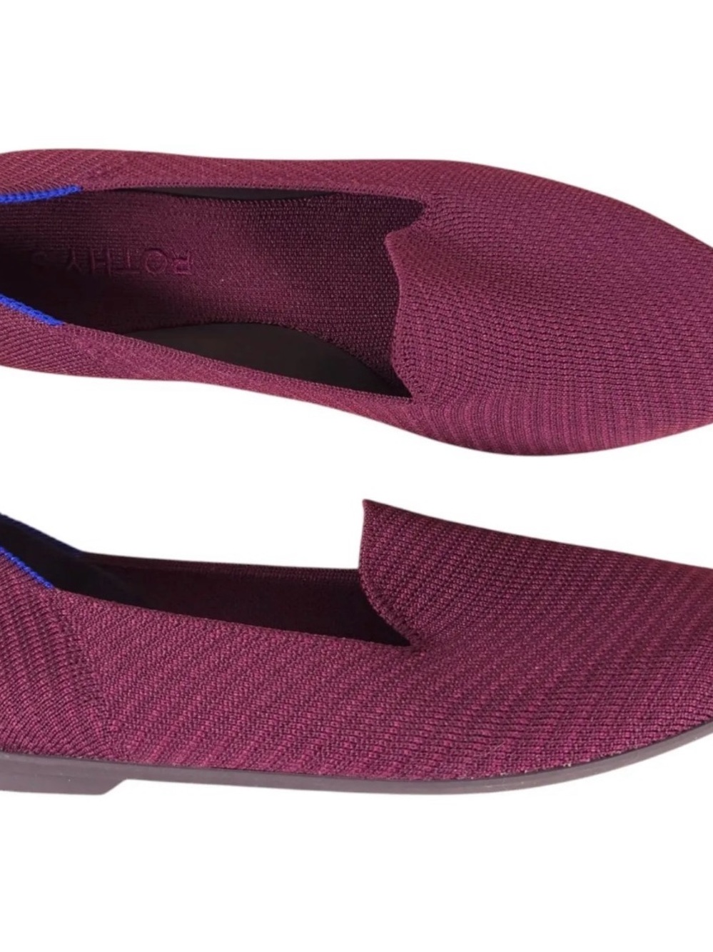Rothy's Almond Toe Slip-On Loafers - Plum Twill